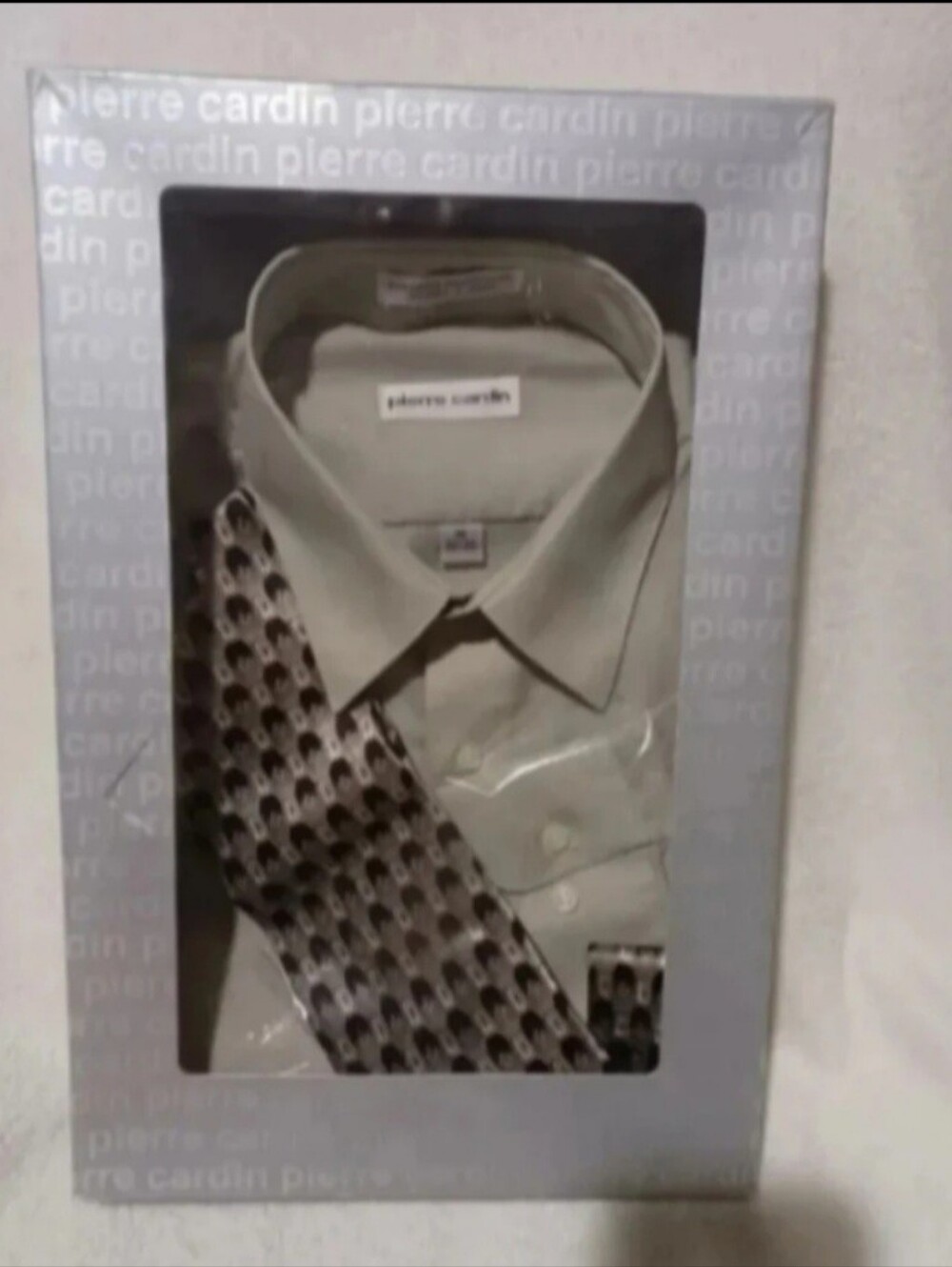 Pierre Cardin Gray color designer dress shirt & tie set